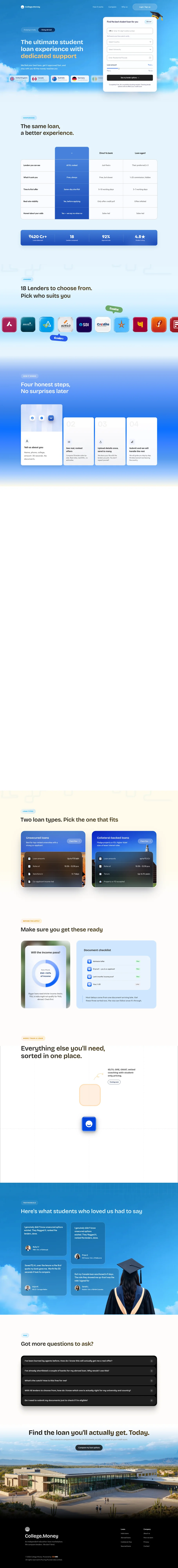 Initial education-loan discovery form