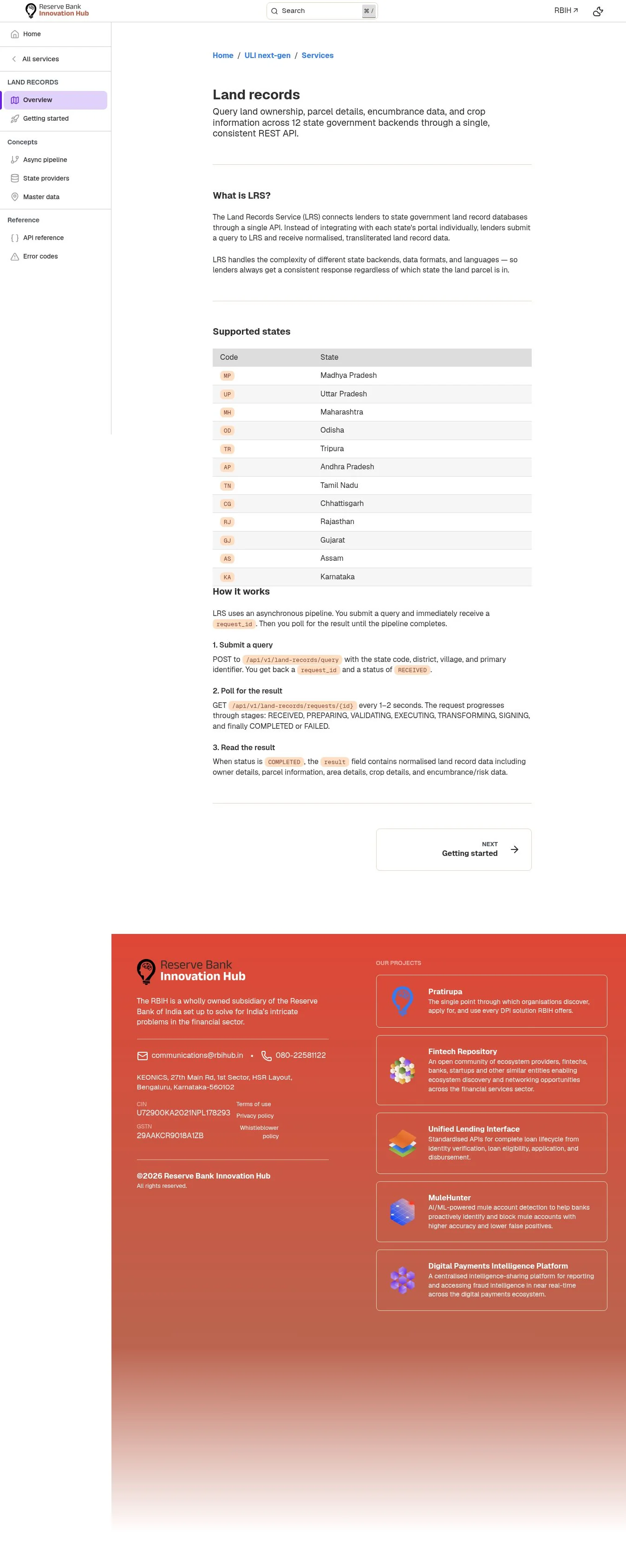 Next-generation land-record service overview