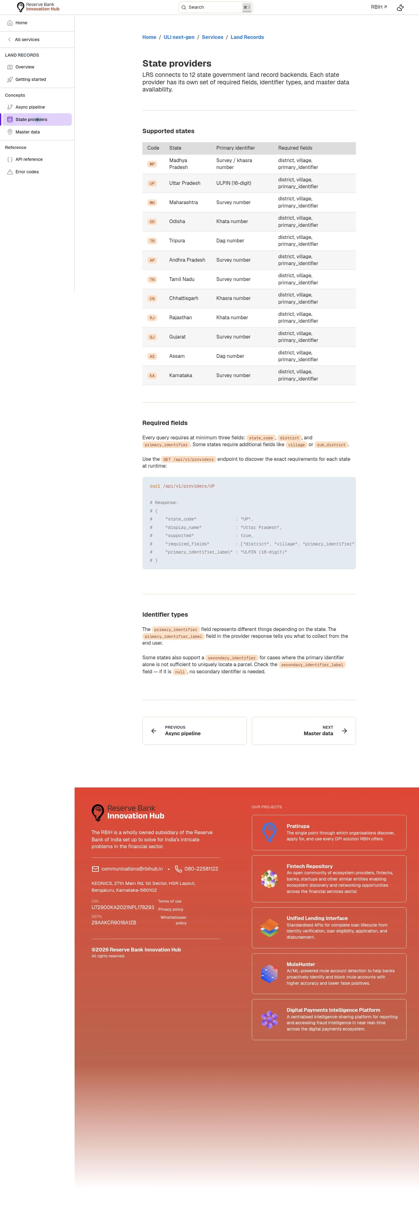 State-provider coverage in the published guide