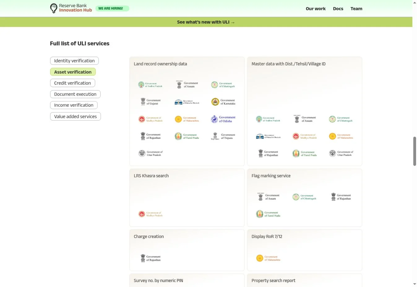 Asset and land-information service catalogue