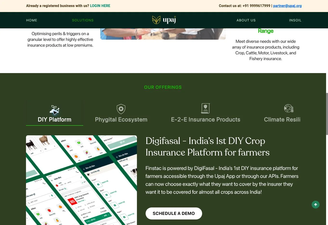 DigiFasal self-service insurance proposition