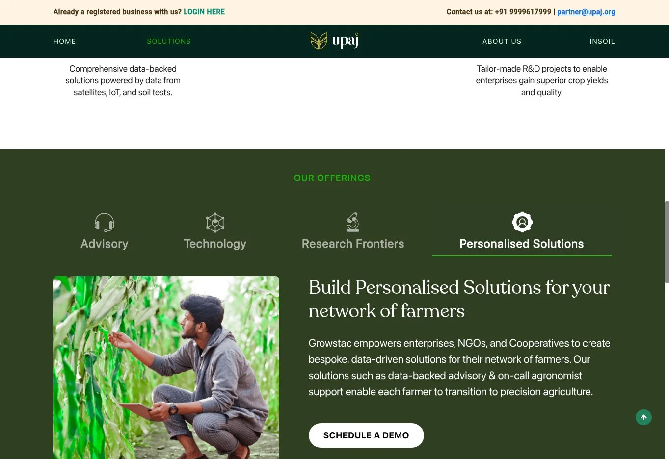Tailored farm-service and enterprise-solution proposition