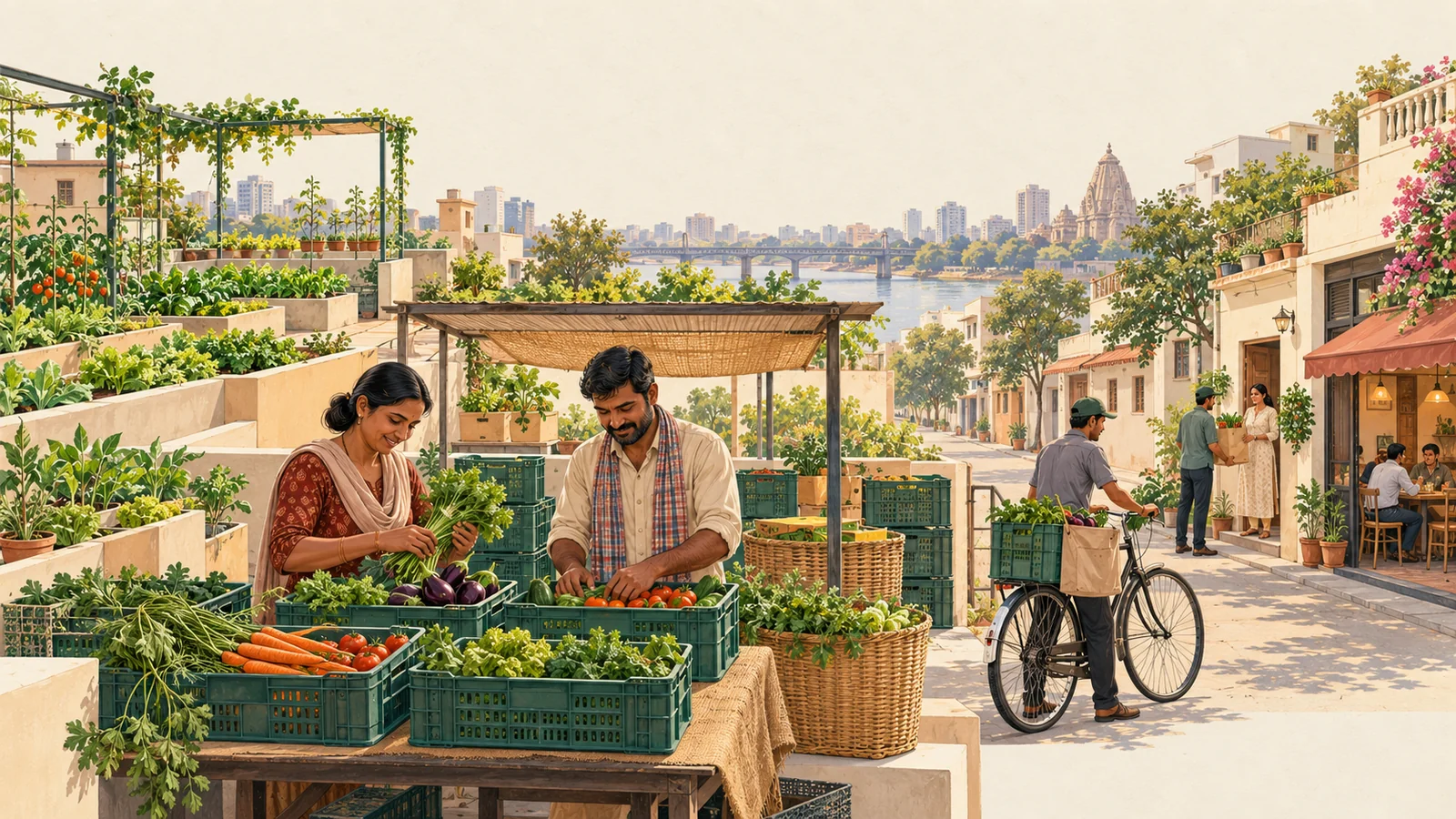 Editorial illustration of the farm-to-fork operating model