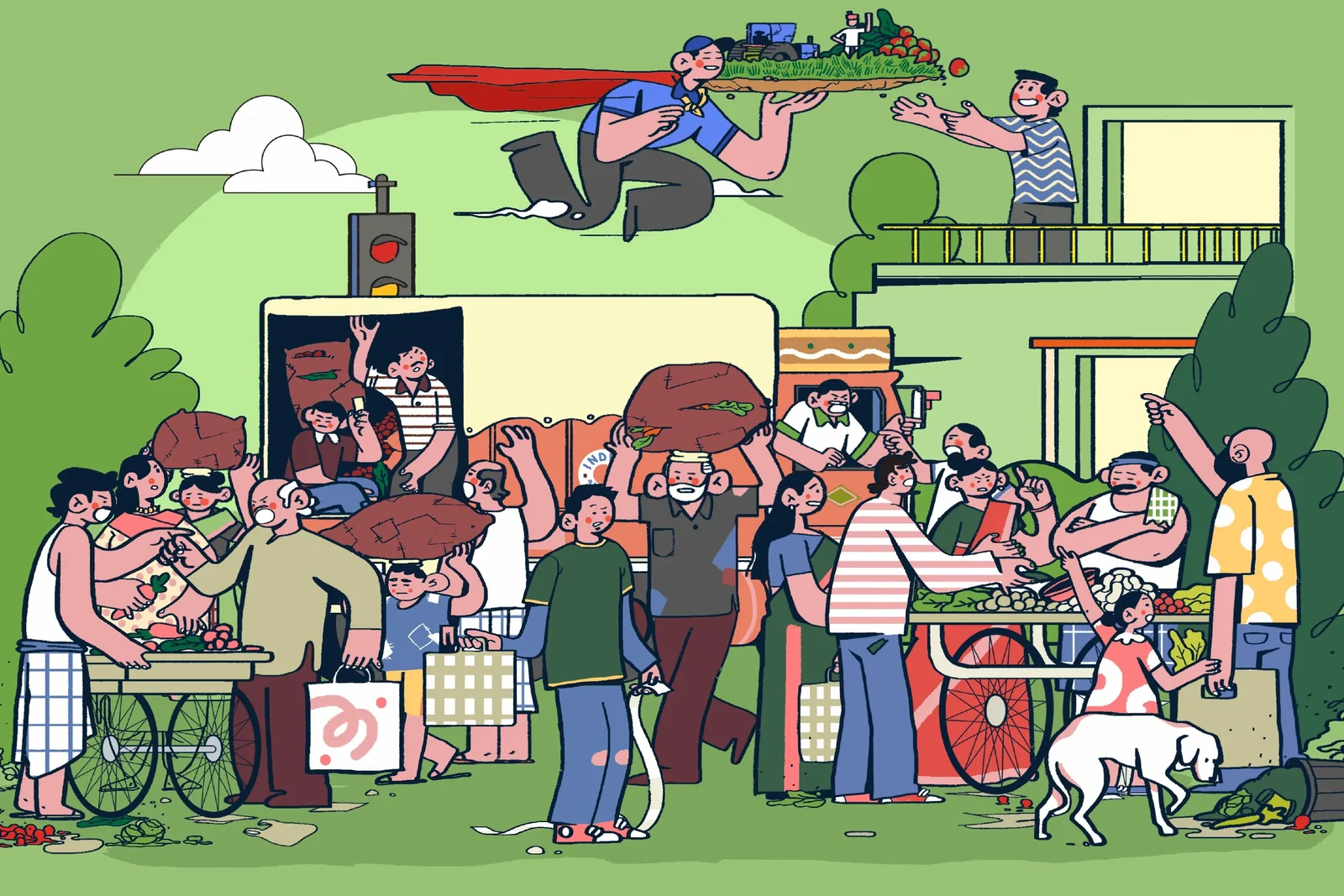 Farmer-market brand illustration by Studio Sorted